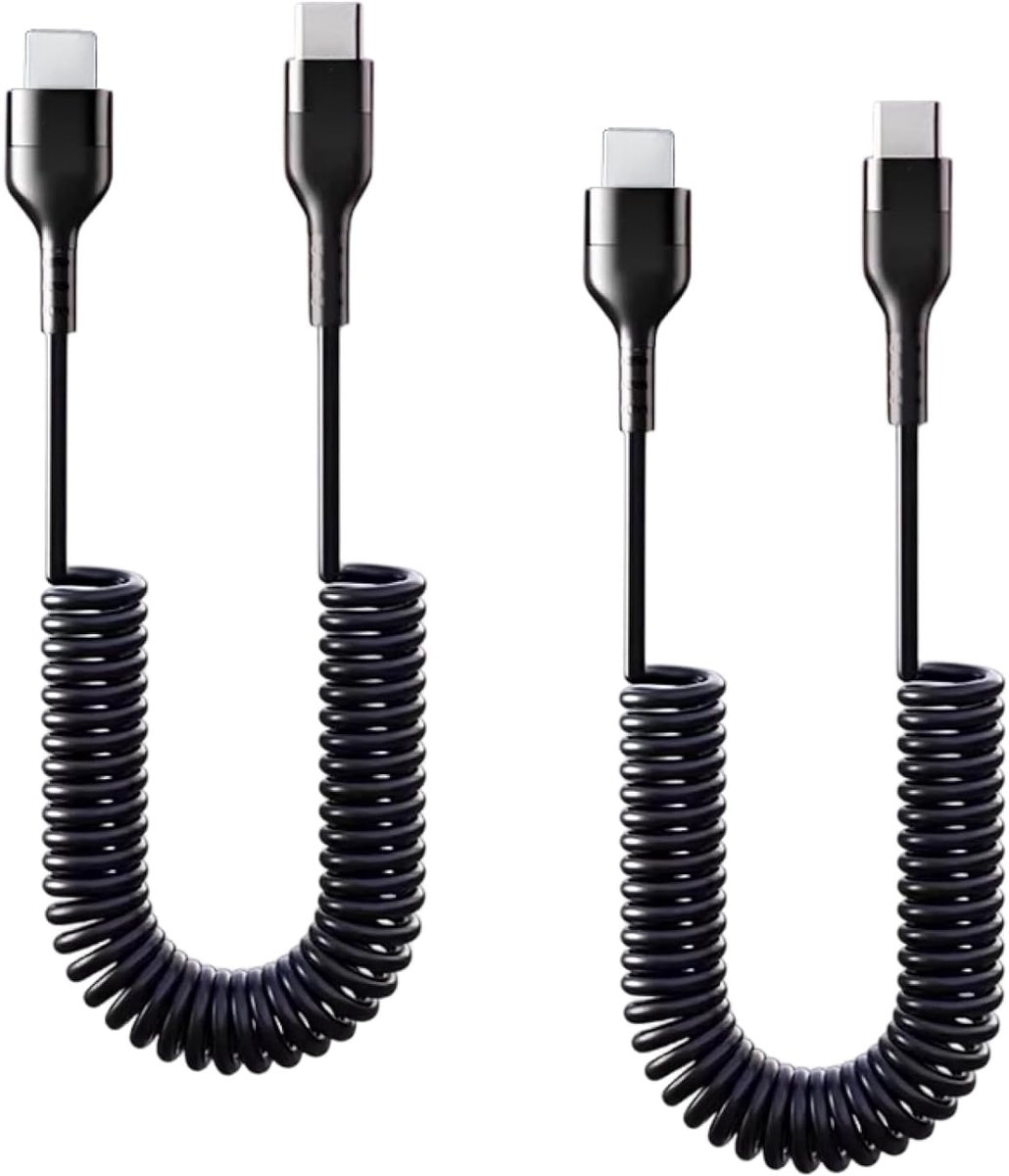 USB C Kabel 1 m - Spiralen Design - Retractable - Ideaal voor onderweg - ShopVlot