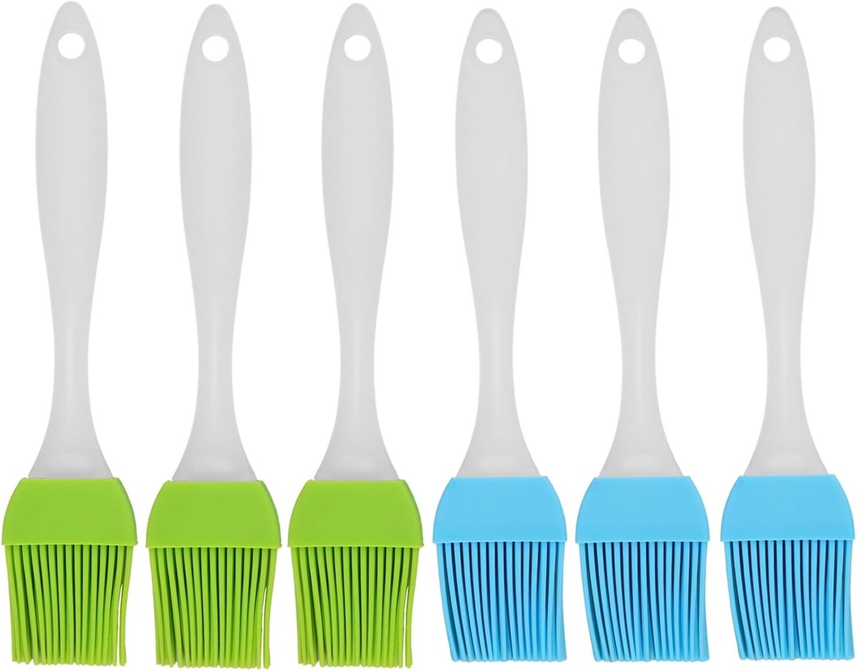 Siliconen bakkwasten 6 stuks - hittebestendige set - multifunctioneel - ideaal voor marineren - ShopVlot