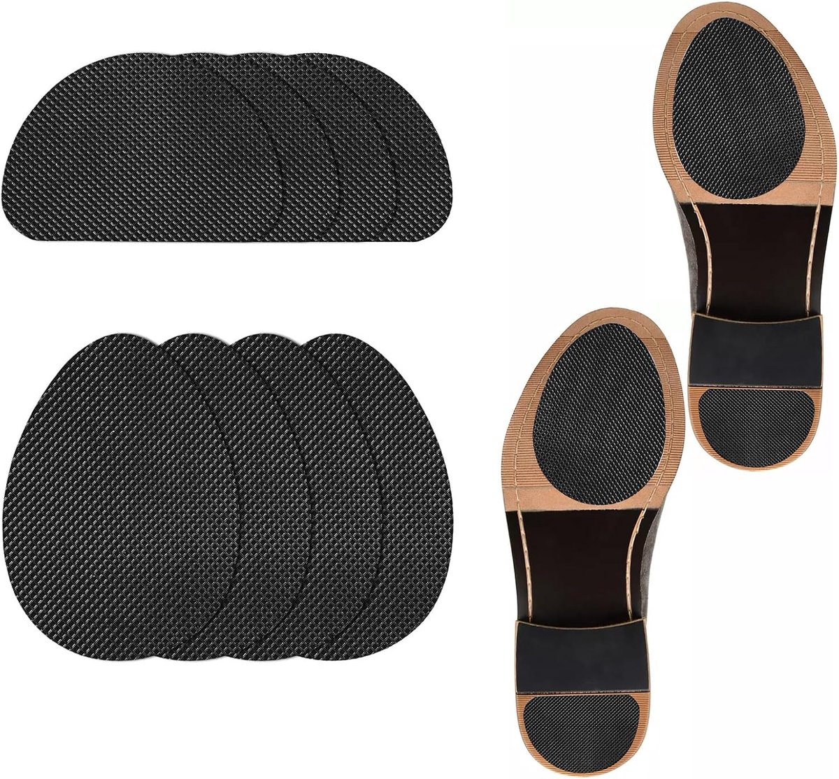 Antislippads voor schoenen - zelfklevende rubberen zolen - 8 stuks - uitstekende grip op gladde oppervlakken - ShopVlot