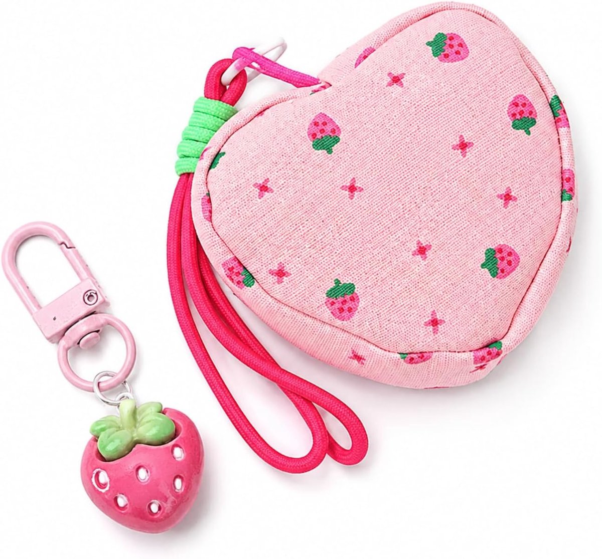 Portemonnee voor dames - aardbeienvorm - schattig en praktisch - ideaal voor handtas - ShopVlot
