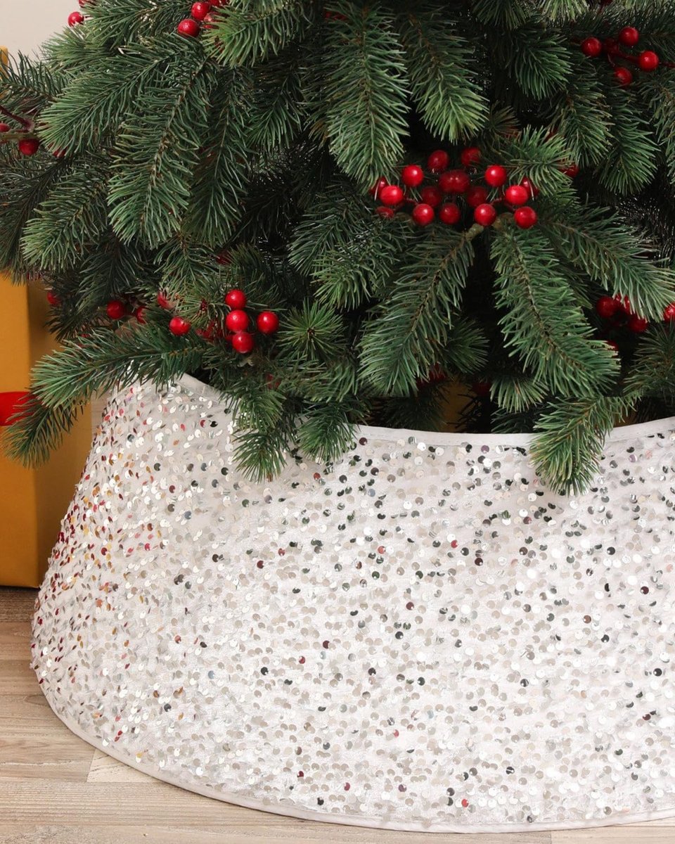 Kerstboomrok 72cm - Witte kraag - Sneeuwvlokken design - Decoratief voor elke kerstboom - ShopVlot