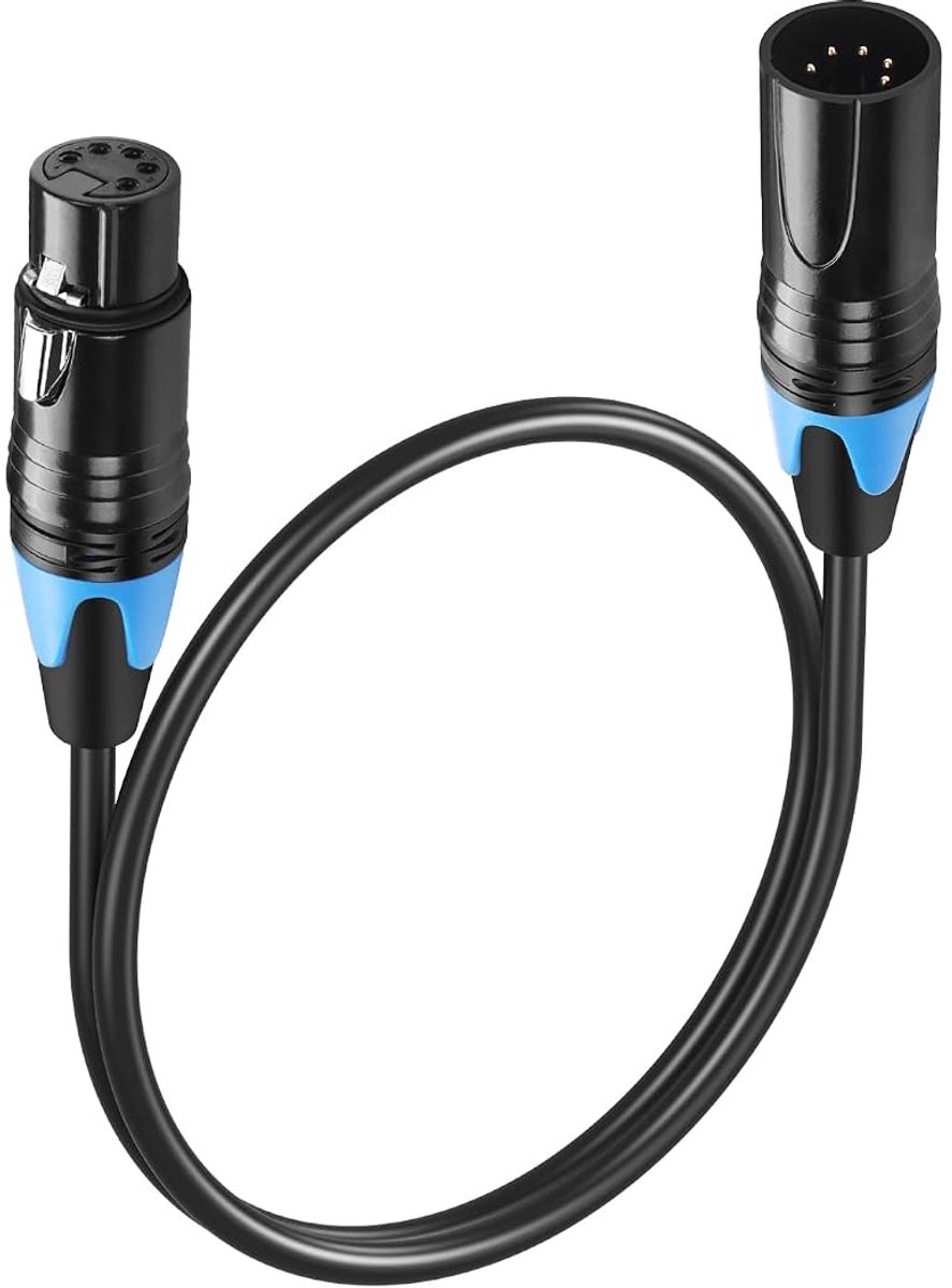 GINTOOYUN DMX Cable 5 Pin Signal XLR Plug to Bus DMX512 XLR Plug to Bus Stage Light, Signal Cable with Metal Jacks - ShopVlot