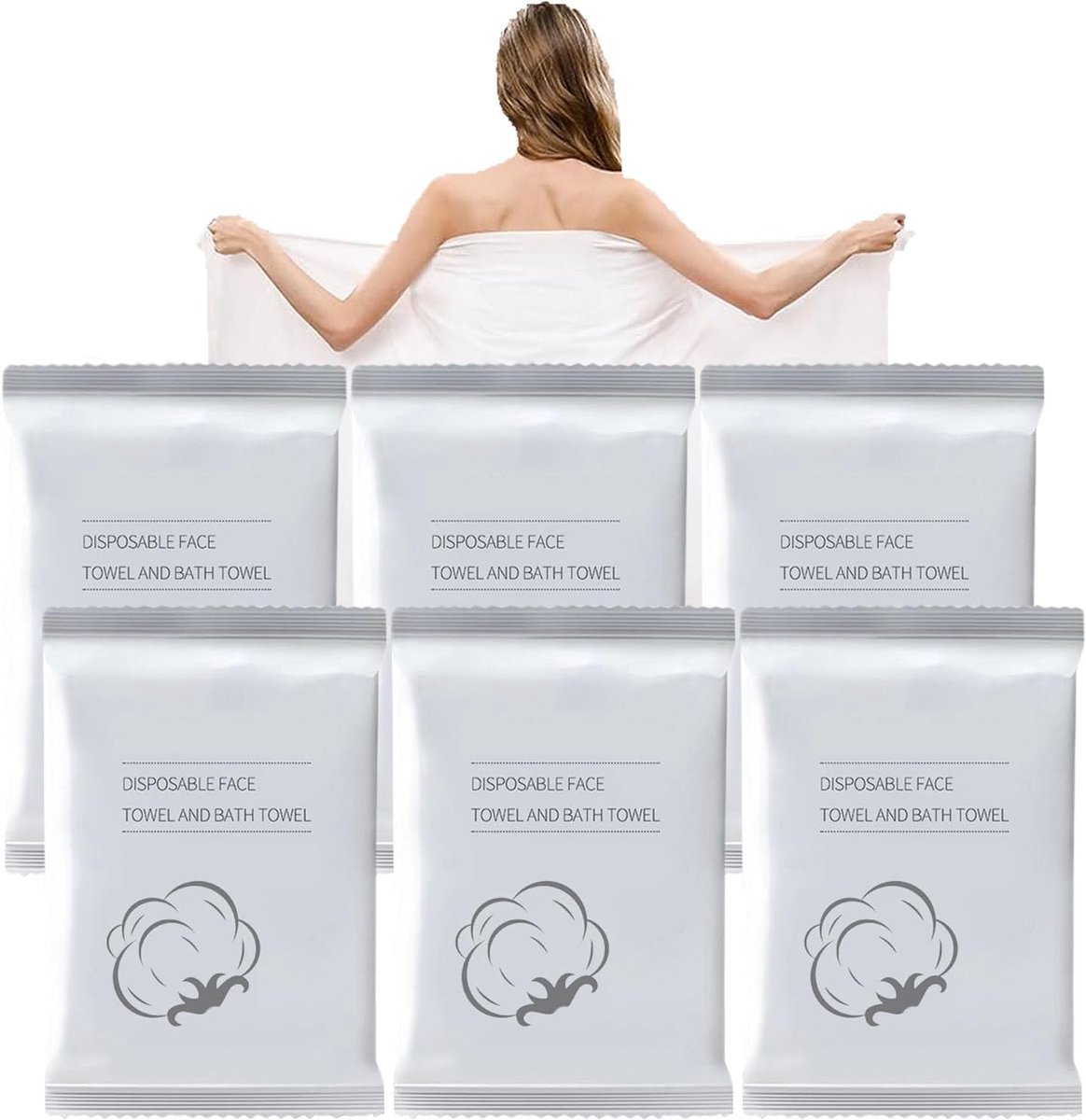 Large Pressed Bath Sheet,Tianher 5 Pieces 140 * 70cm Portable Outdoor Towel Reusable Travel Towel for Beauty Traveling - ShopVlot