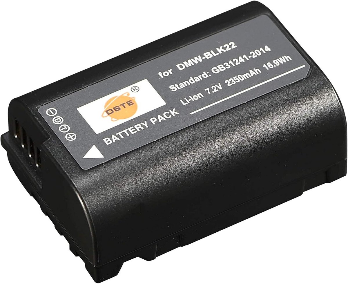 DSTE DMW-BLK22 Rechargeable Li-ion Battery Compatible with Panasonic Lumix S5 DC-S5K DC-S5GK - ShopVlot