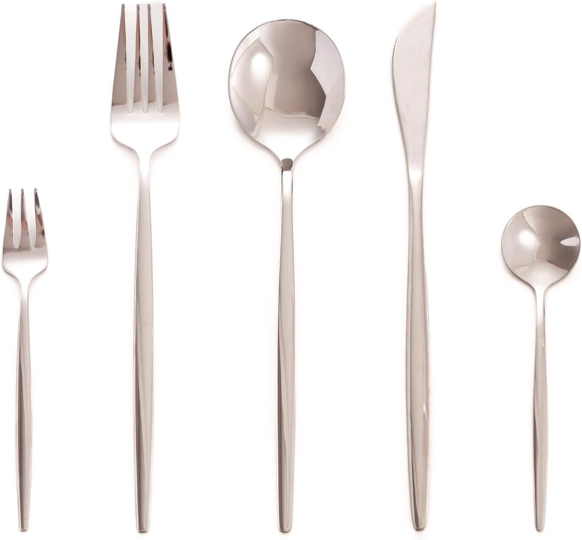 30-Piece Stainless Steel Cutlery Set for 6 People with Knife, Fork, Spoon, Dining Cutlery, Dishwasher Safe and - ShopVlot
