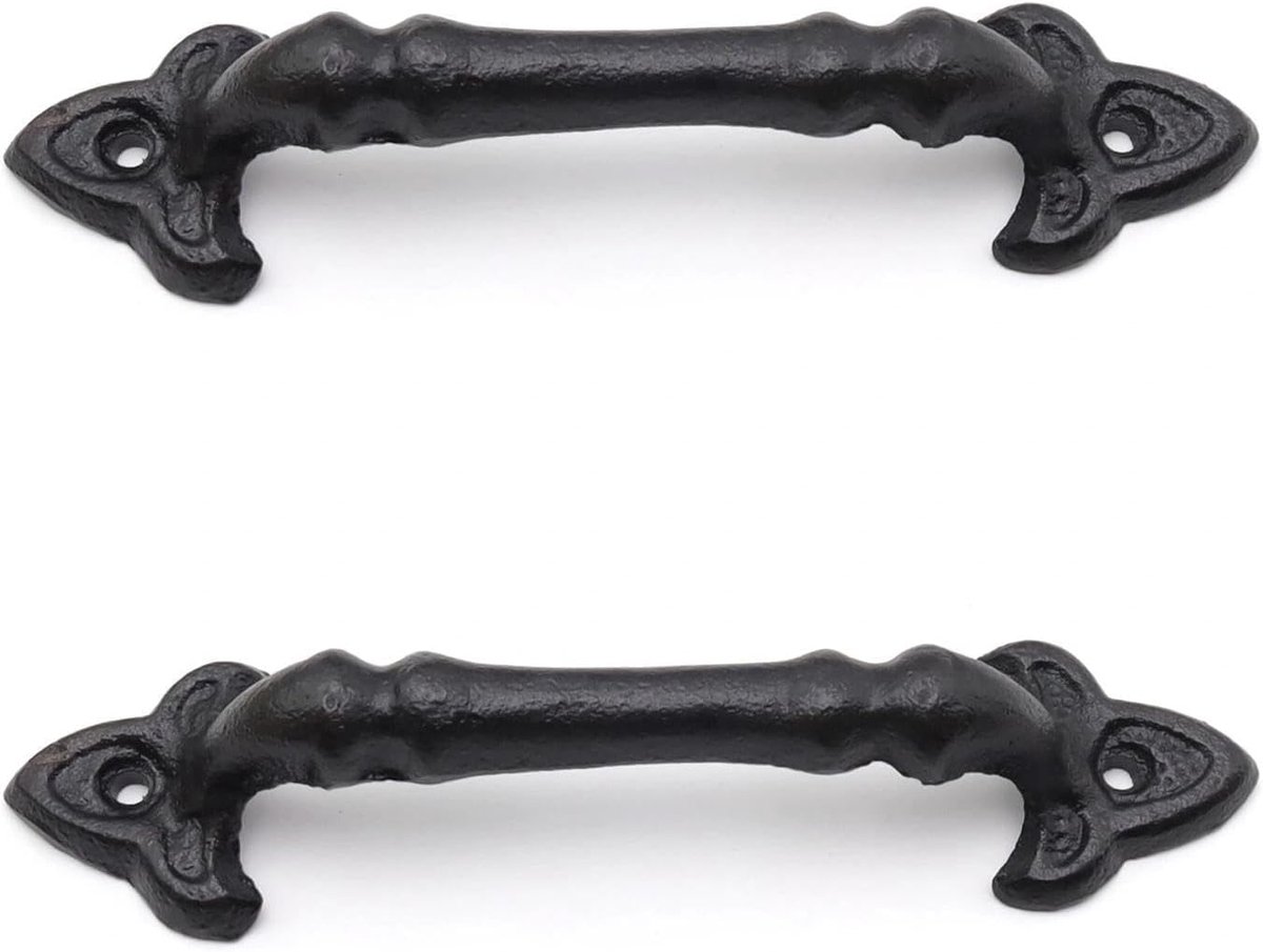 2 stuks schuifdeurgreep, 18,5 cm, zwart, zwart, geschikt voor schuurdeuren, garagedeuren, kasten, schuurdeuren - ShopVlot
