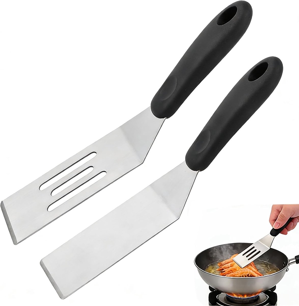 Metal Cooking Spatula 2 Pcs - ShopVlot