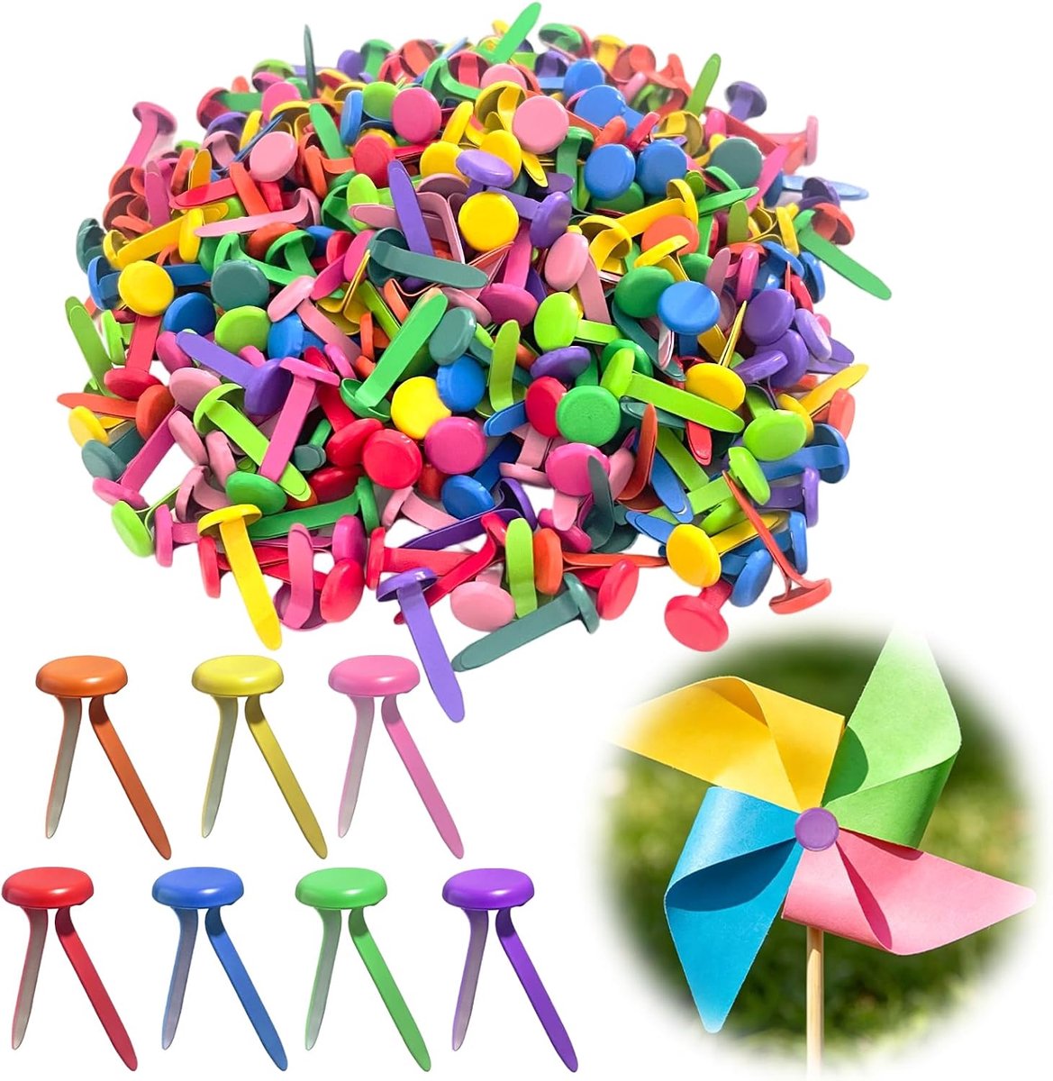 400 stuks Parijse clips, meerkleurig, pastel, klein, rond, metaal, papieren clips voor scrapbooking, Parijse hanger - ShopVlot