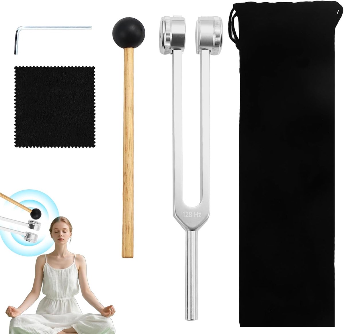 5 stuks 128 Hz therapeutische toets met hamer siliconen accessoires - ShopVlot