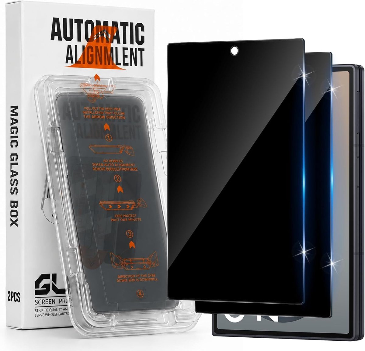 Inkijkbescherming voor Samsung Galaxy Z Fold 8/Z Fold8 5G, voor pantserglas, autoinstallatie, 9H-hardheid - ShopVlot