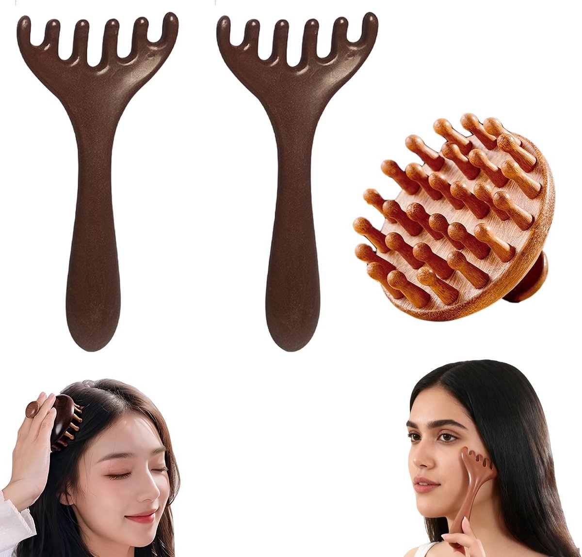 Scalp Relaxation Brush Wooden Scalp Massager Portable Head Scratching Massager Stress Relief Hair Care Head Massager - ShopVlot