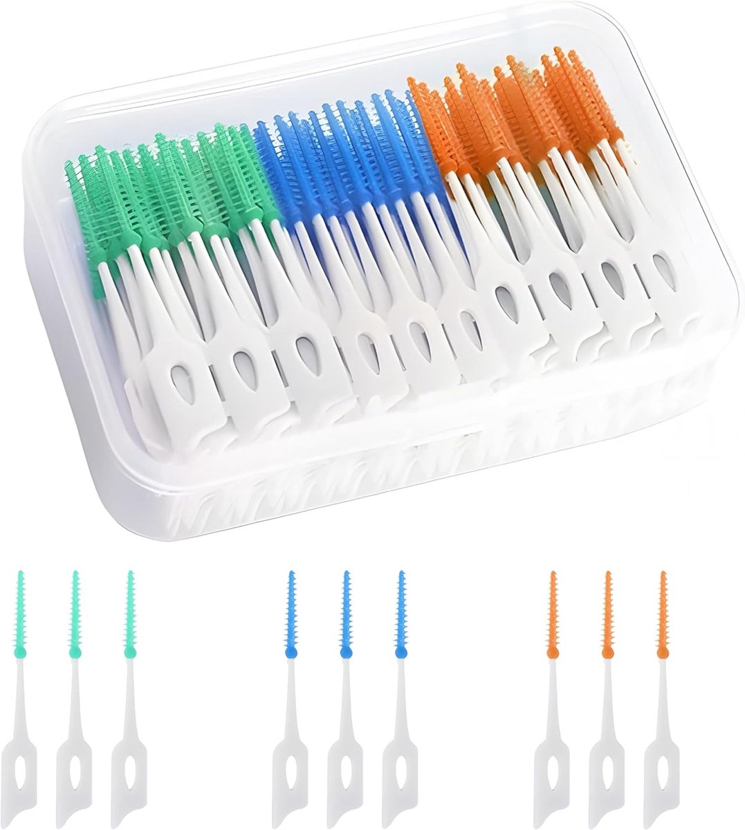 210 interdental brushes made of silicone, toothpicks and soft flosser – tool for cleaning teeth, gums and oral hygiene - ShopVlot