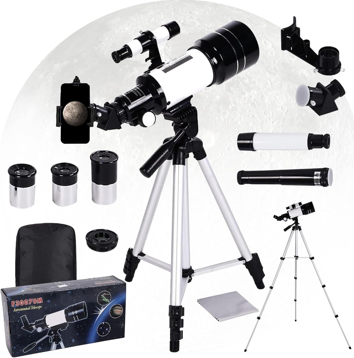 Telescope for Adults, Telescope Astronomy, 70/300mm Refractor Telescope, Adult Telescope for Beginners Amateur - ShopVlot