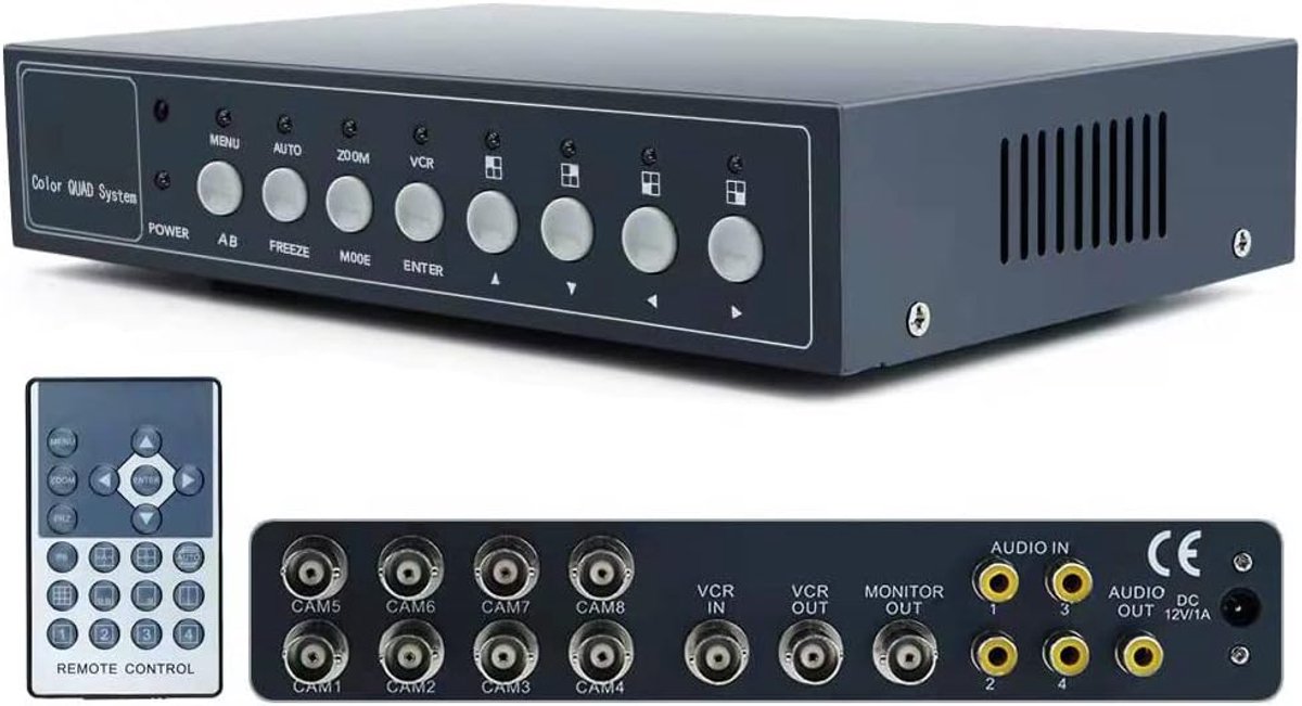8 Channels, Non-Real-Time Color Video, Multiplex, Inverter, Image Divider for CCTV Surveillance Cameras, Digital - ShopVlot