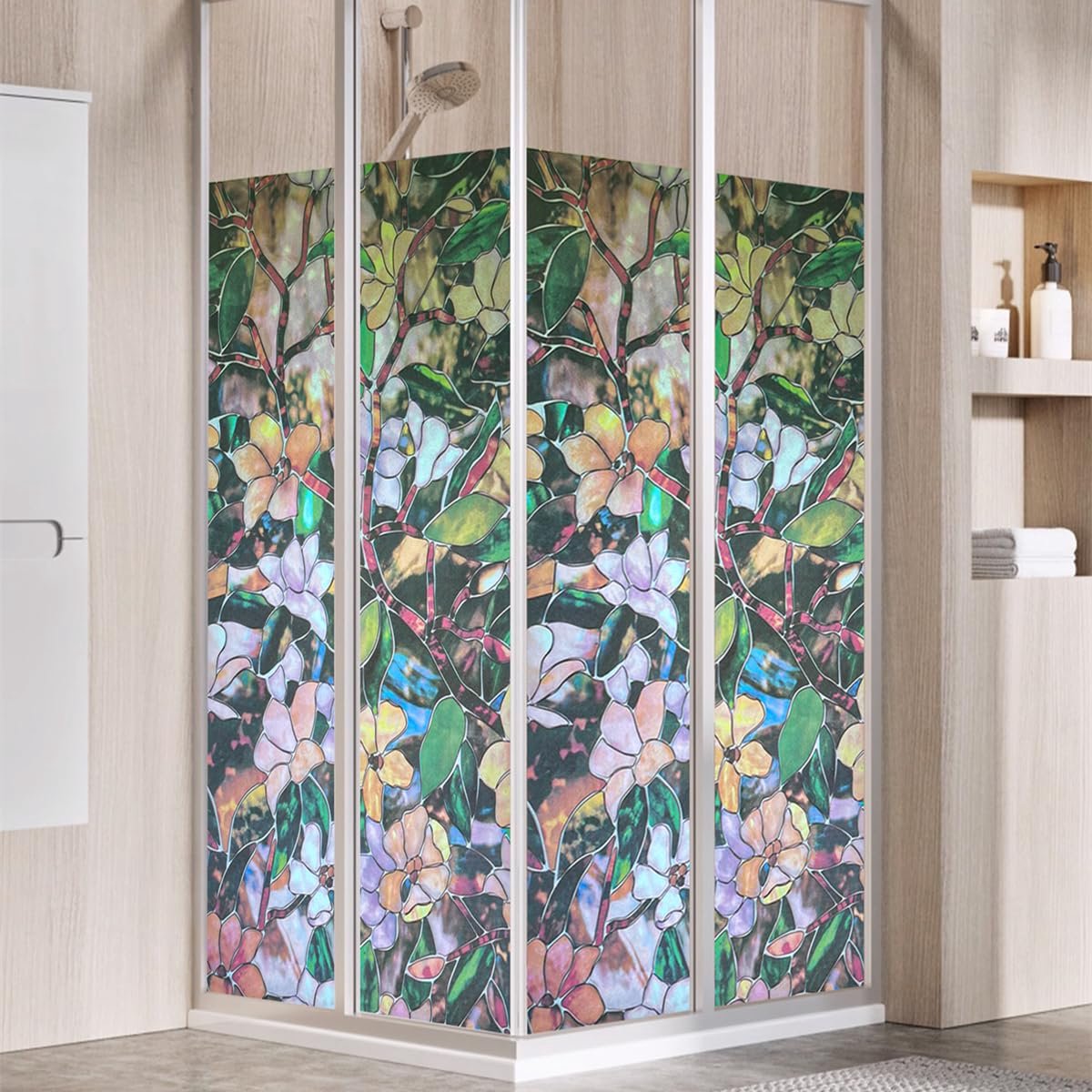 JOLIHOME Privacy-raamfolie, glas-in-loodfolie, raamstickers, zonder lijm, matte vinylfolie, statische hechtingsfolie - ShopVlot