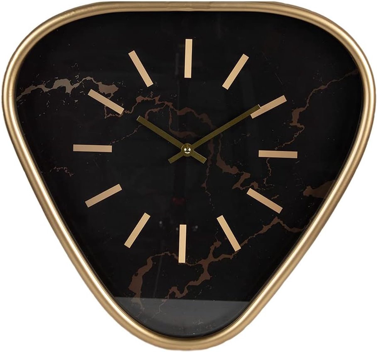 Clayre & Eef Wall Clock 38cm Brown Iron Glass Triangle Wall Clock - ShopVlot