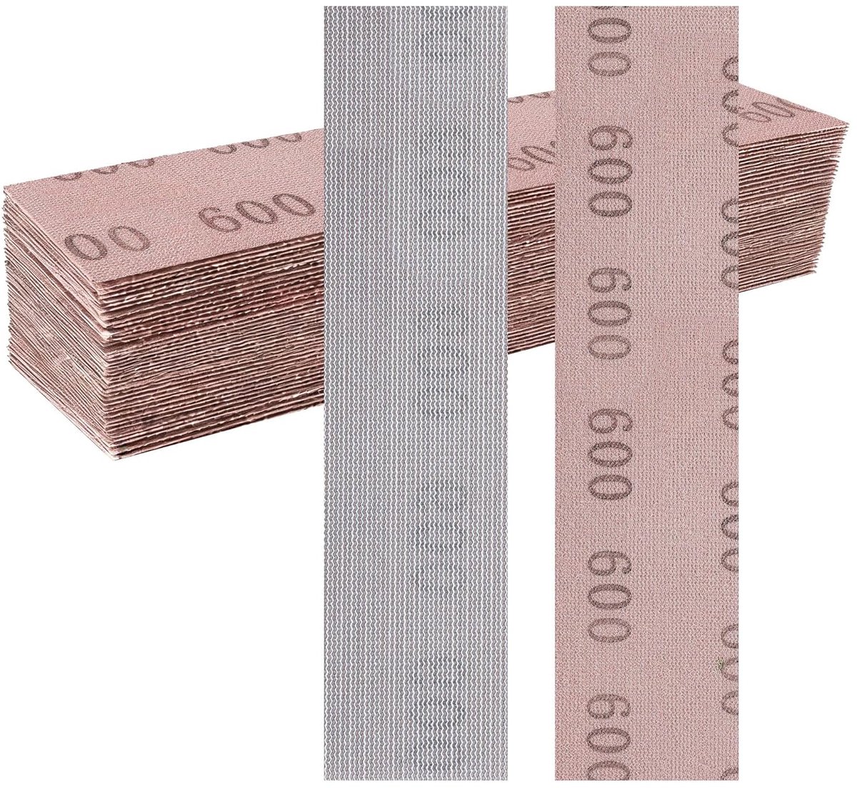 Mesh Sanding Strips, P600 Grain, 70 x 400 mm, Anti-Clogging, Dust-Free, Sanding for Sanding Wood, Putty Compound - ShopVlot