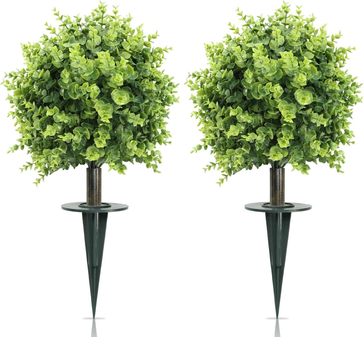 Eucalyptus Bulb Tree 60cm 2-Pack - UV Resistant for Summer Garden, Wedding Decor with Ground Nails Indoor/Outdoor - ShopVlot