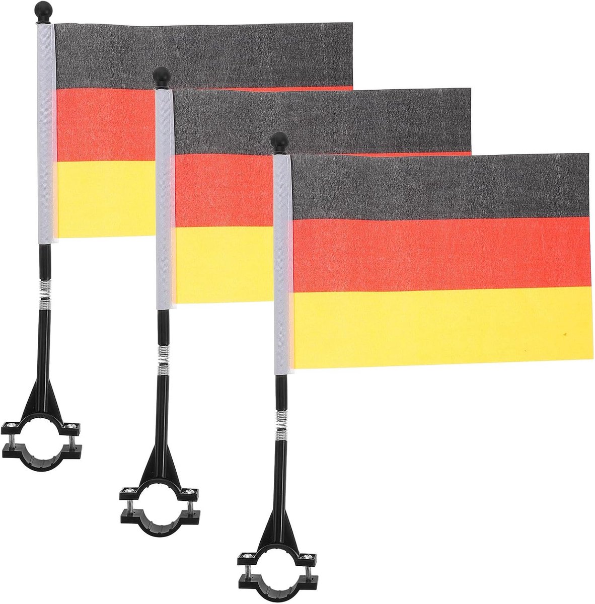 jojofuny Set van 3 Duitse vlaggen, decoratieve fietsstuur, veiligheidsvlaggen voor fietsaccessoires, eenvoudige montage - ShopVlot