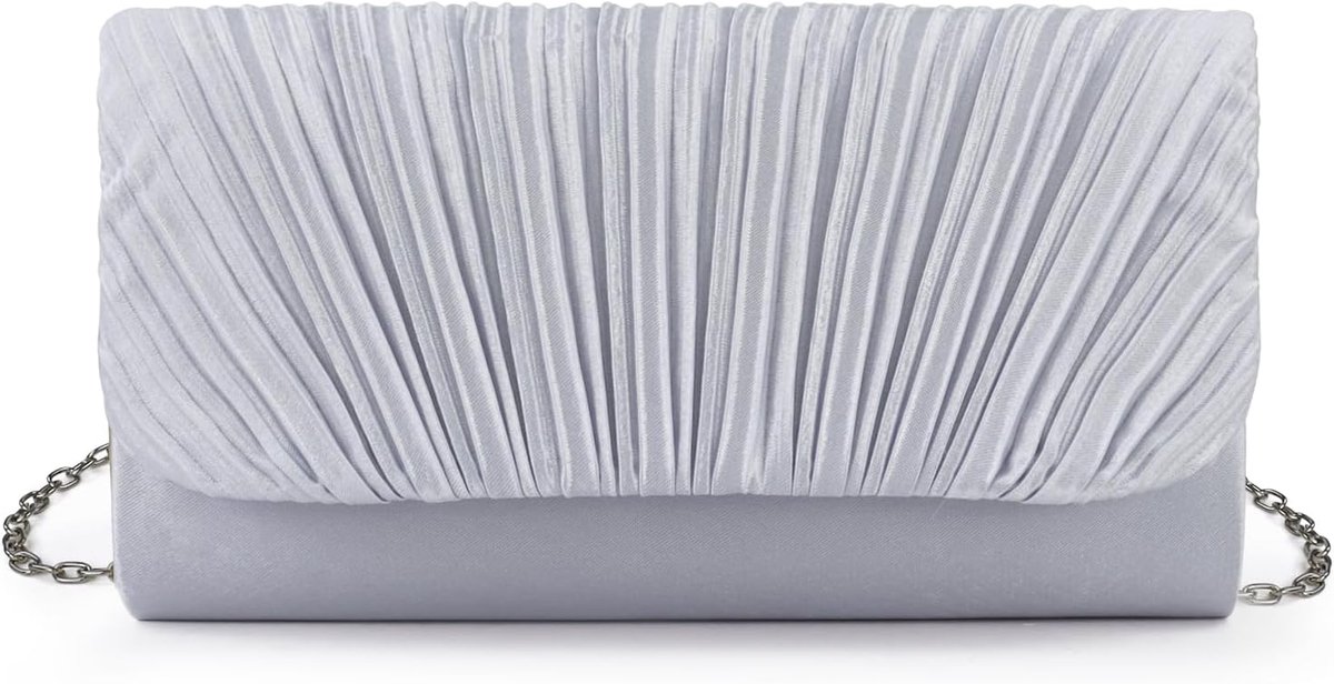 Women's Clutch Pleated Evening Bag with Detachable Chain, Elegant Handbag for Party Dating - ShopVlot