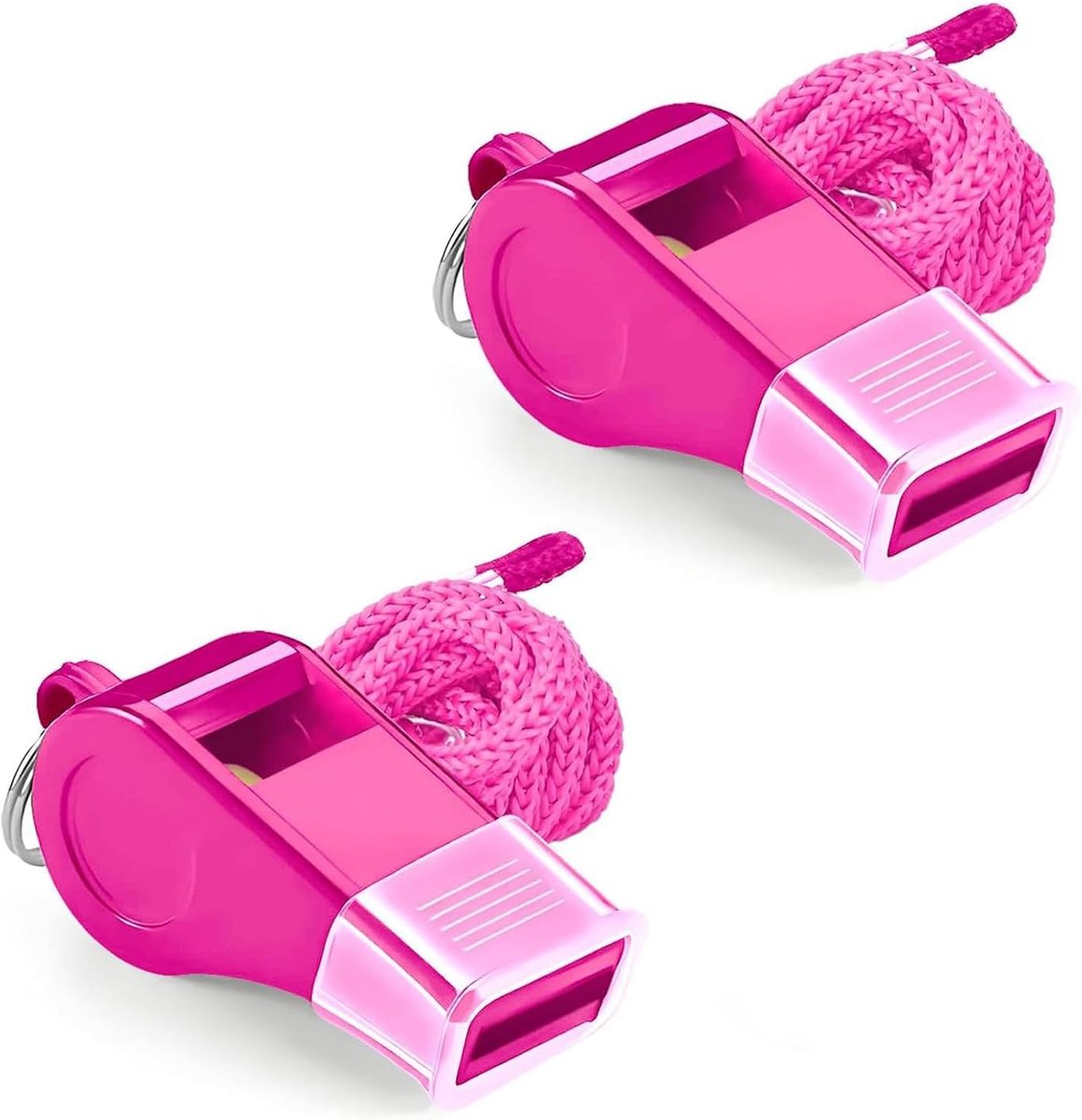 Whistle, Referee Sports Education Whistle, 2 Pack Noisy Plastic Whistles with Cord for Trainers, Teachers and Rescue - ShopVlot
