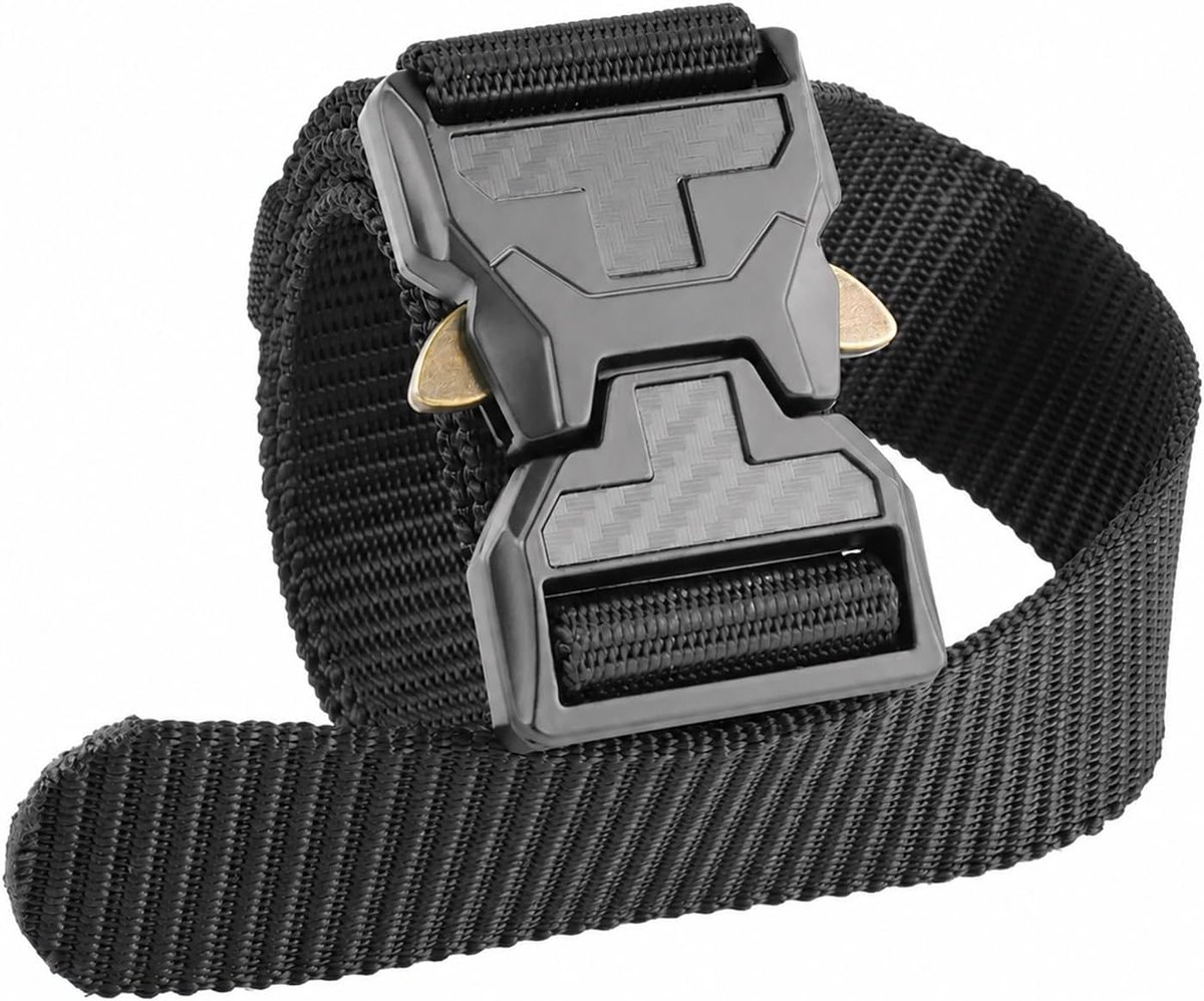 aiGear Tactische Riem voor Mannen 125cm Metalen Gesp Quick Release Zwart - ShopVlot