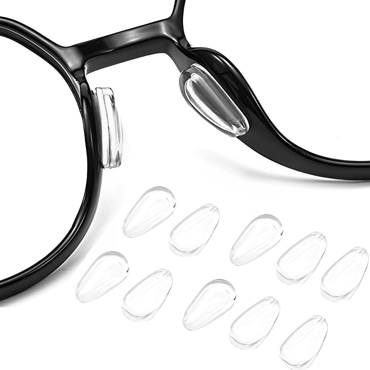 5 Pairs of Self-Adhesive Silicone Non-Slip Nose Pads for Glasses and Sunglasses (Transparent) - ShopVlot