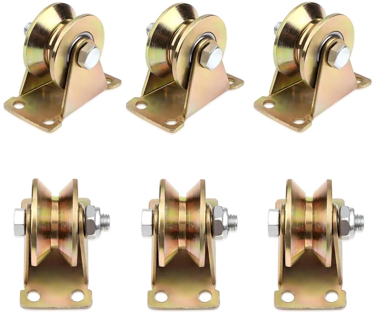 2 stuks wielen voor schuifdeuren, robuust, 50 mm, stalen wielen met V-groef, kogellagers voor schuifdeuren van - ShopVlot