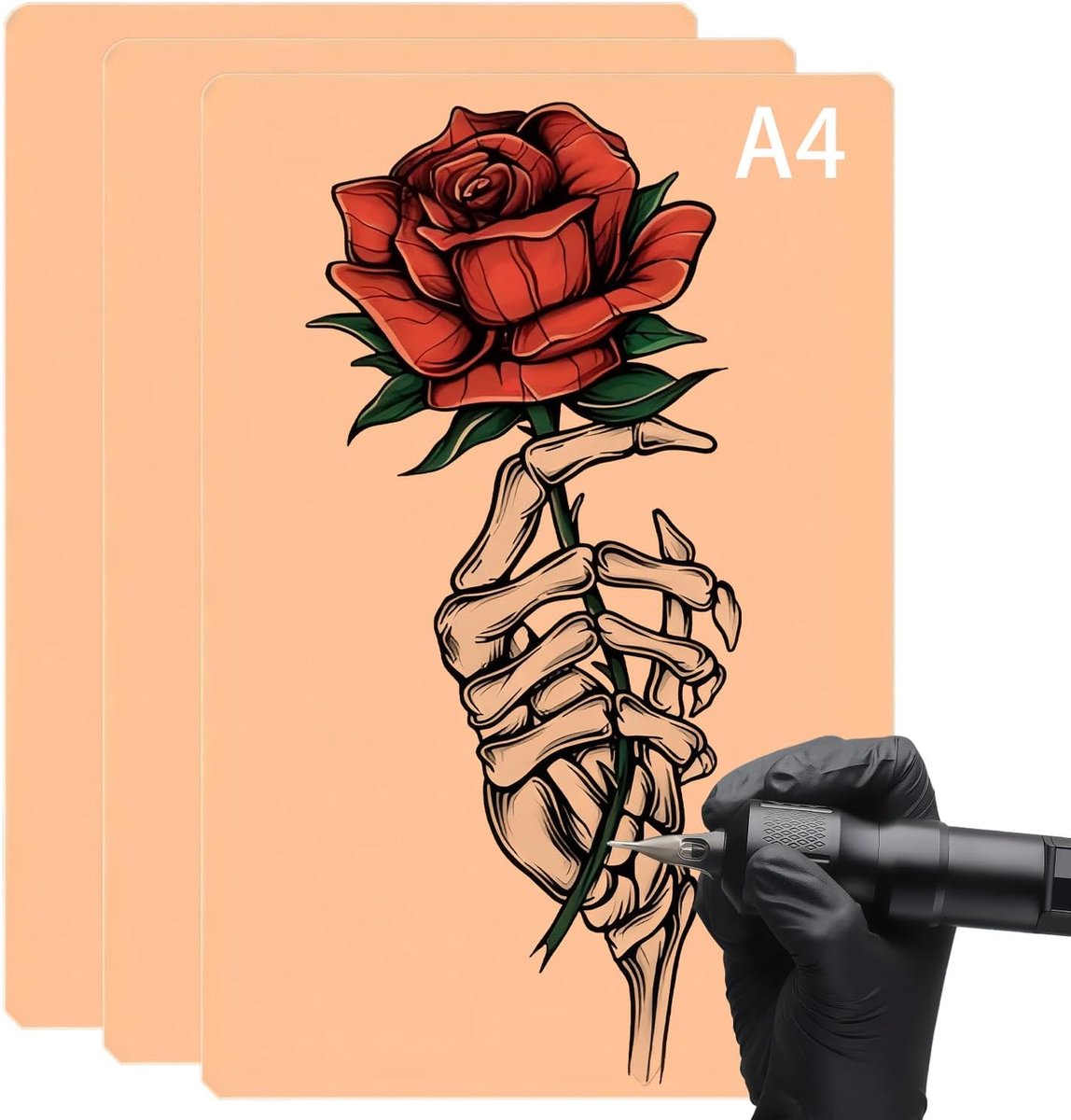 A4 tattoo oefenhuid 3 stuks - dubbelzijdige siliconen - 2,5mm dik - ideaal voor beginners - ShopVlot