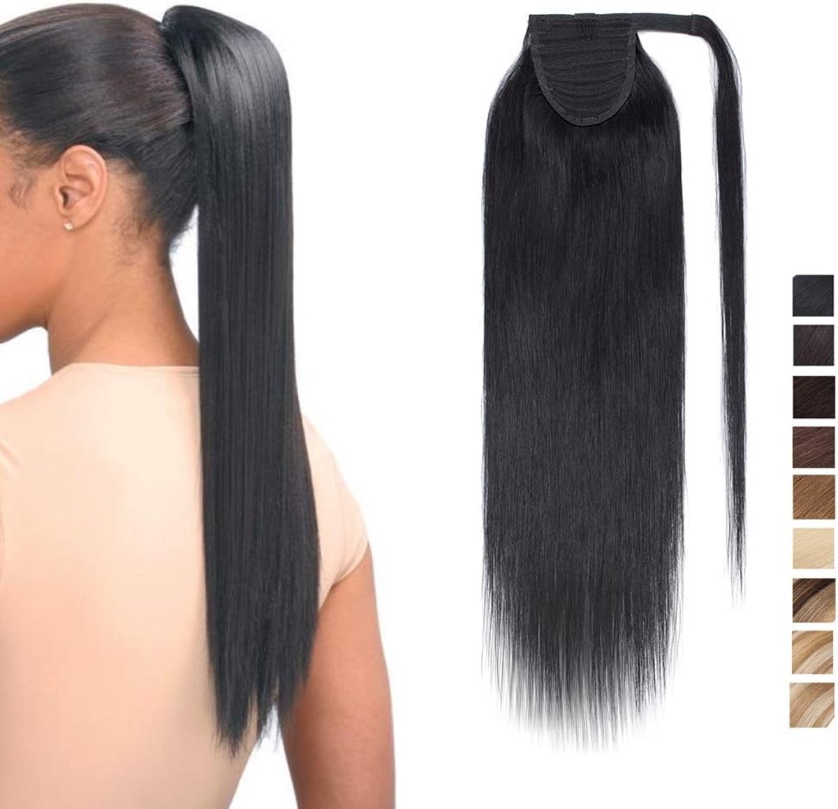 Ponytail haarstuk 56 cm - 100% Remy haar - Natuurlijk uitziend - Eenvoudig te bevestigen - ShopVlot