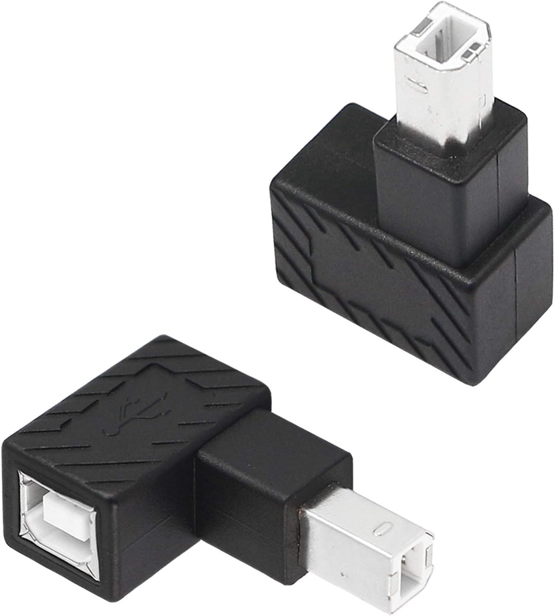 USB 2.0 Type-B printer adapter 90 graden - 2 pack - Male naar Female - Voor printer en scanner - ShopVlot
