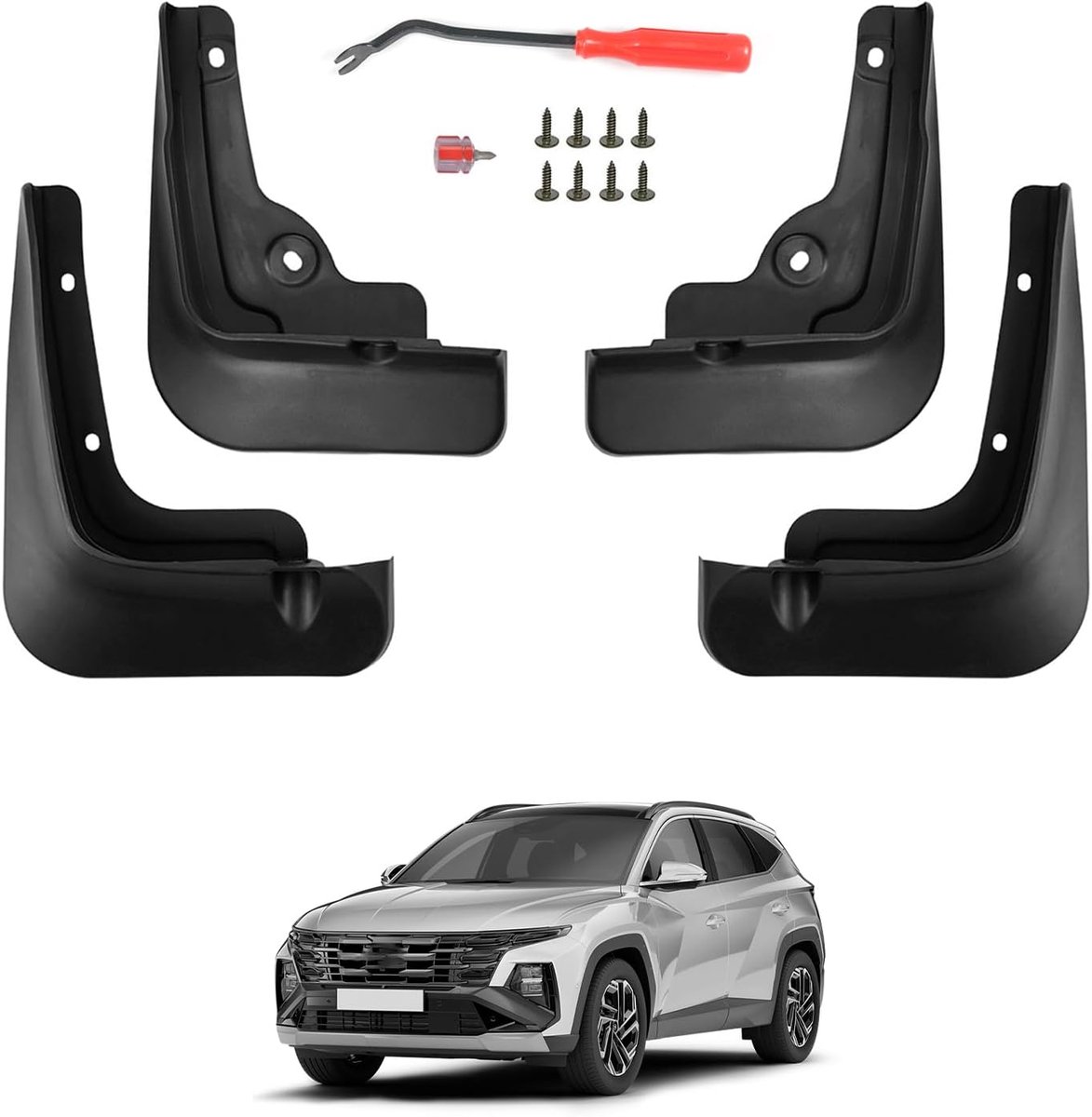 Modderflappen Hyundai Tucson 2025 2026 - ABS kunststof - Geen boren nodig - All-weather bescherming - ShopVlot
