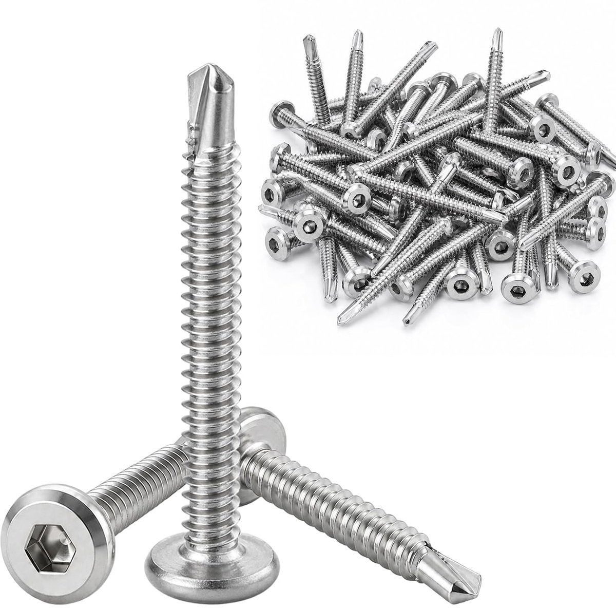 Inbusschroeven platte kop 5,5 x 50 mm - zelftappend - sterke verbinding - ideaal voor houtbewerking - ShopVlot