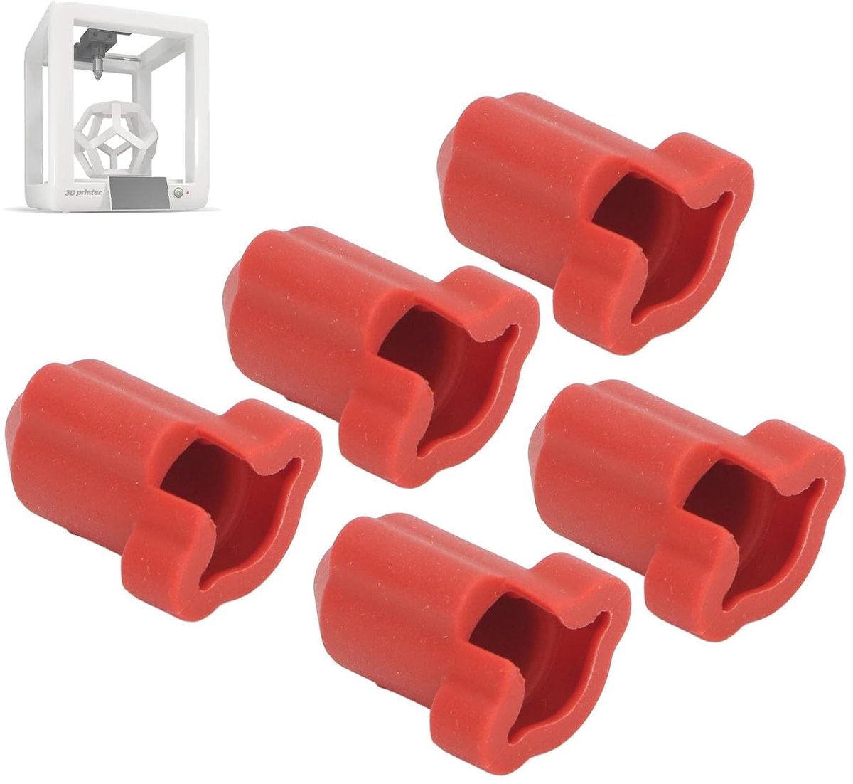 3D printer hot end cover 5 stuks - silicone - 300°C temperatuurbestendig - bescherming voor K1C K1 en Ender 3 - ShopVlot