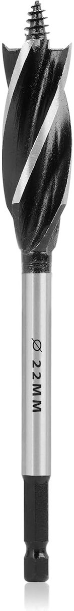 Houtboor 22mm x 165mm - Carbon Staal - Zelfslijpende Punt - Ideaal voor Houtbewerking - ShopVlot