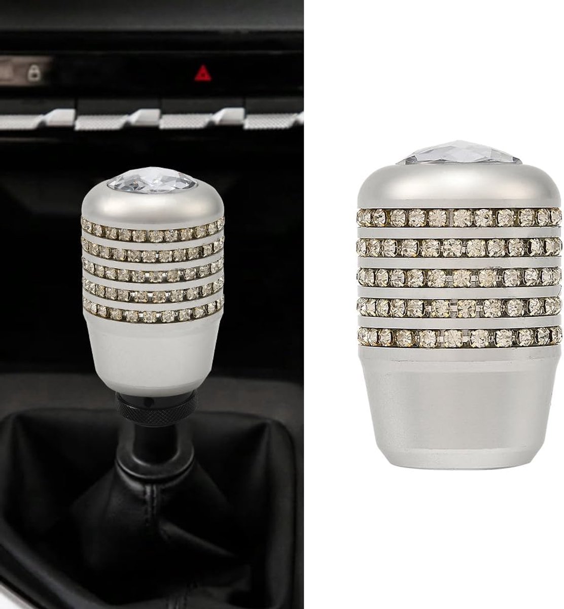 Versnellingspook met rhinestone - Universeel 8mm/10mm/12mm - Aluminium met bling - ShopVlot