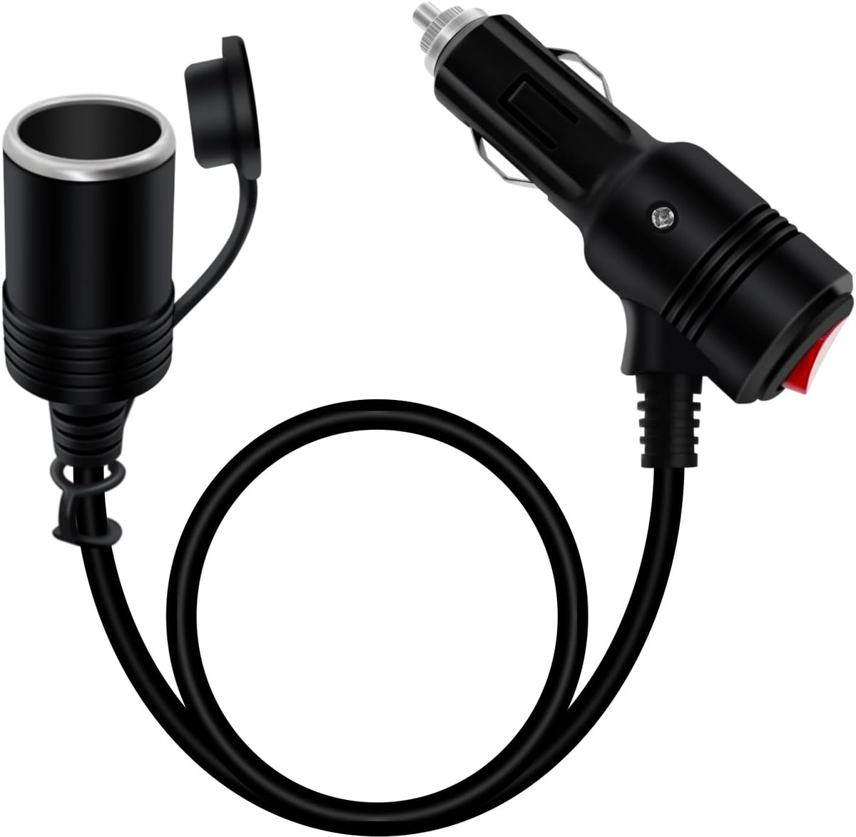 Sigarettenaansteker Kabel 1m - Met Aan/Uit Schakelaar - Waterdichte Deksel - Ideaal voor Auto's - ShopVlot