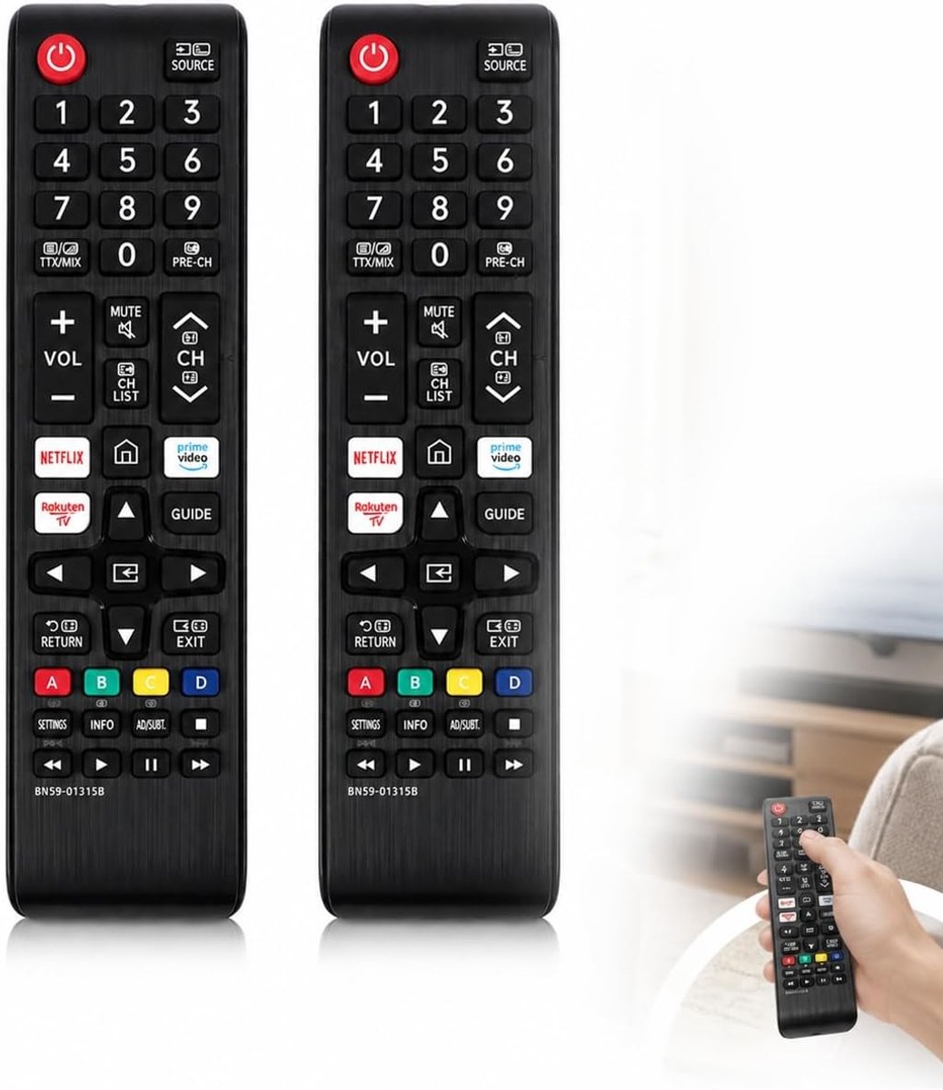 Universele afstandsbedieningen voor Samsung Smart TV's - Vervangingsset voor BN59-01315B, geschikt voor UHD LED, Neo QLED, 4K en 8K modellen