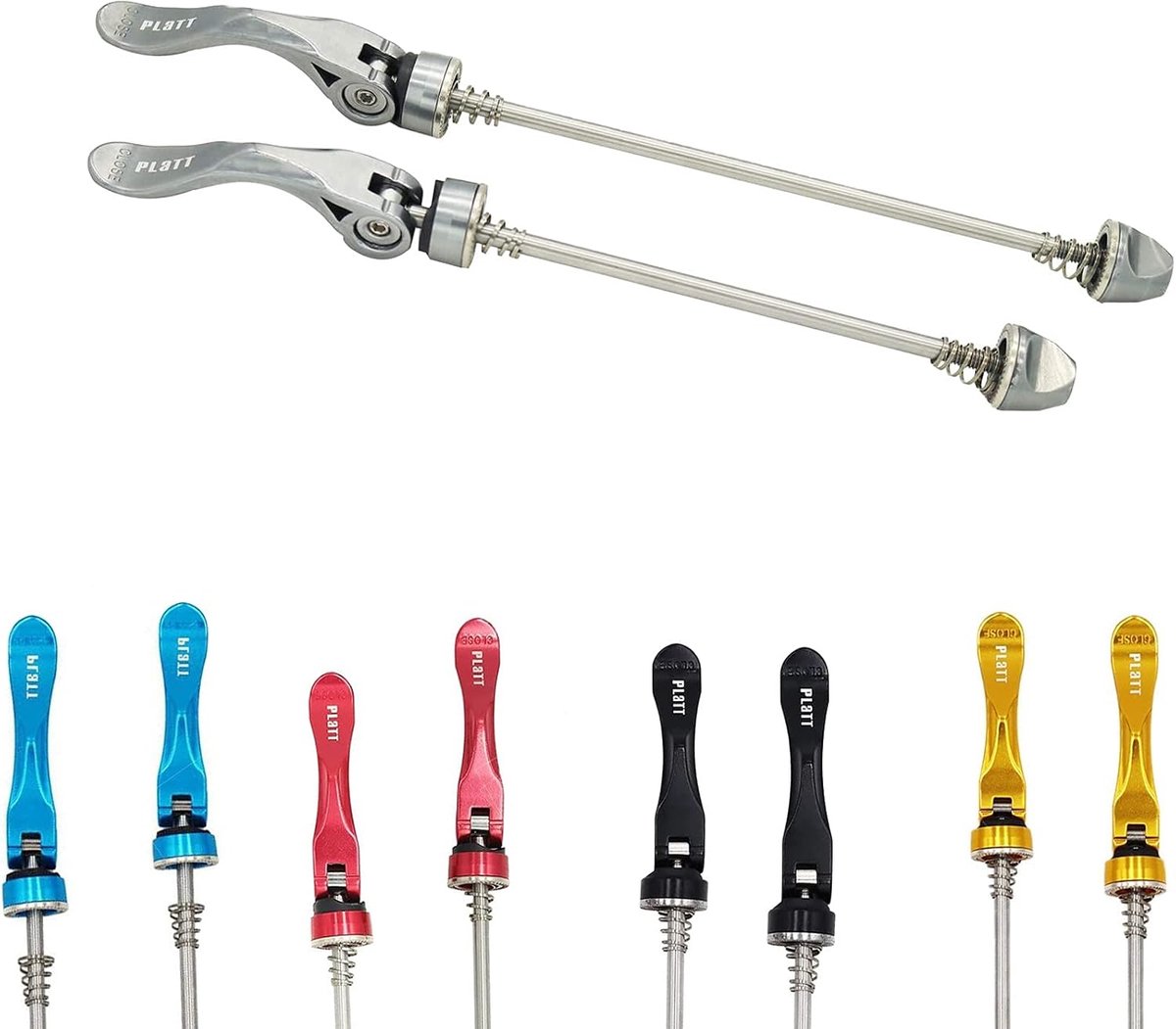 Fiets snelspanners MTB voorwiel en achteras - Aluminium + roestvrij staal - Lichtgewicht en duurzaam - ShopVlot