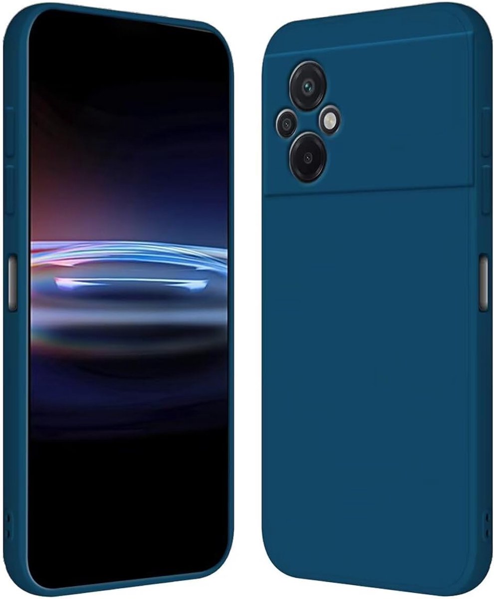 Mobiel toont voor POCO M5 (6,58 inch) - Soft TPU Siliconen - Sapphire Blauw - Bescherming tegen vallen - ShopVlot