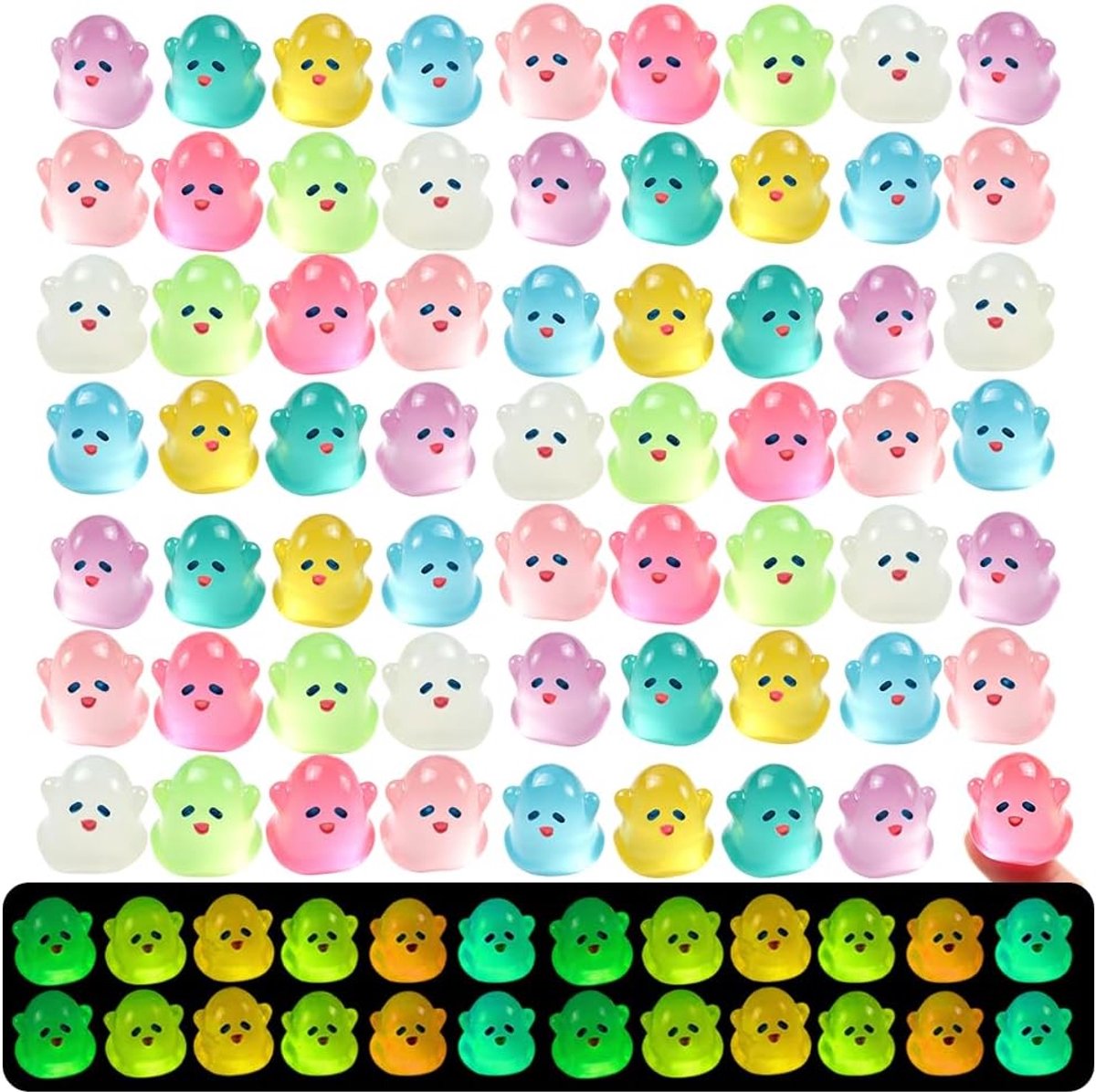 mini-spook figuren 70 stuks - lichtgevend - hars - voor Halloween decoratie - ShopVlot