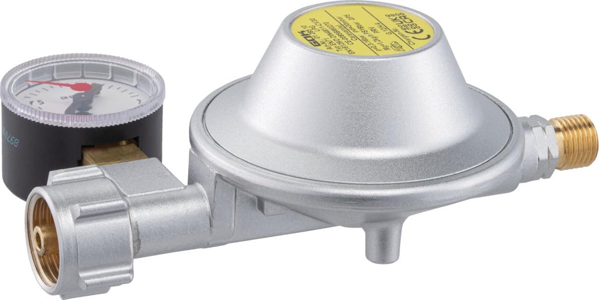 Caravan controller 30 mbar - 1.2 kg/h - met drukmeter - veilig gasgebruik - ShopVlot