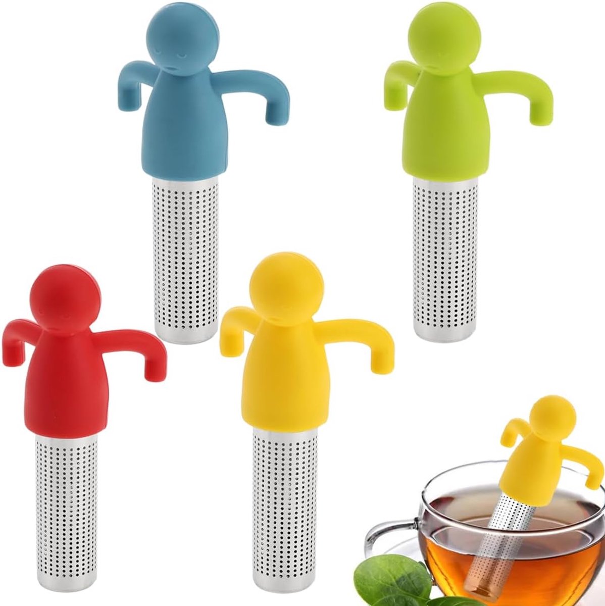 Tea Filter, 4-Piece Tea Infuser Set with Tea Strainer and Tea Balls, Suitable for Loose Tea, Teacup and Teapots - ShopVlot