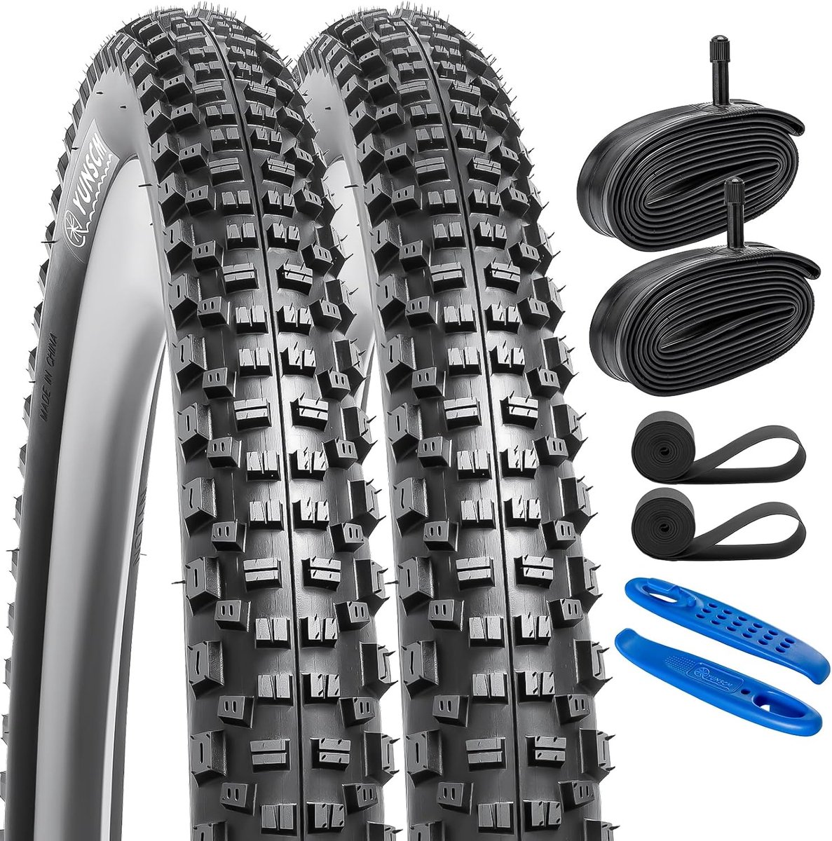 YUNSCM 26x2.25 Lightweight Bicycle Tires (ETRTO 57-559) 120TPI Nylon Anti-Puncture Protection and 26-inch Inner Tube - ShopVlot