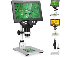 Digital Microscope 7 inch, 1080p 3000mAh USB Microscope for Kids, FHD Video Recording, 1200x Resolution, 8 Adjustable - ShopVlot