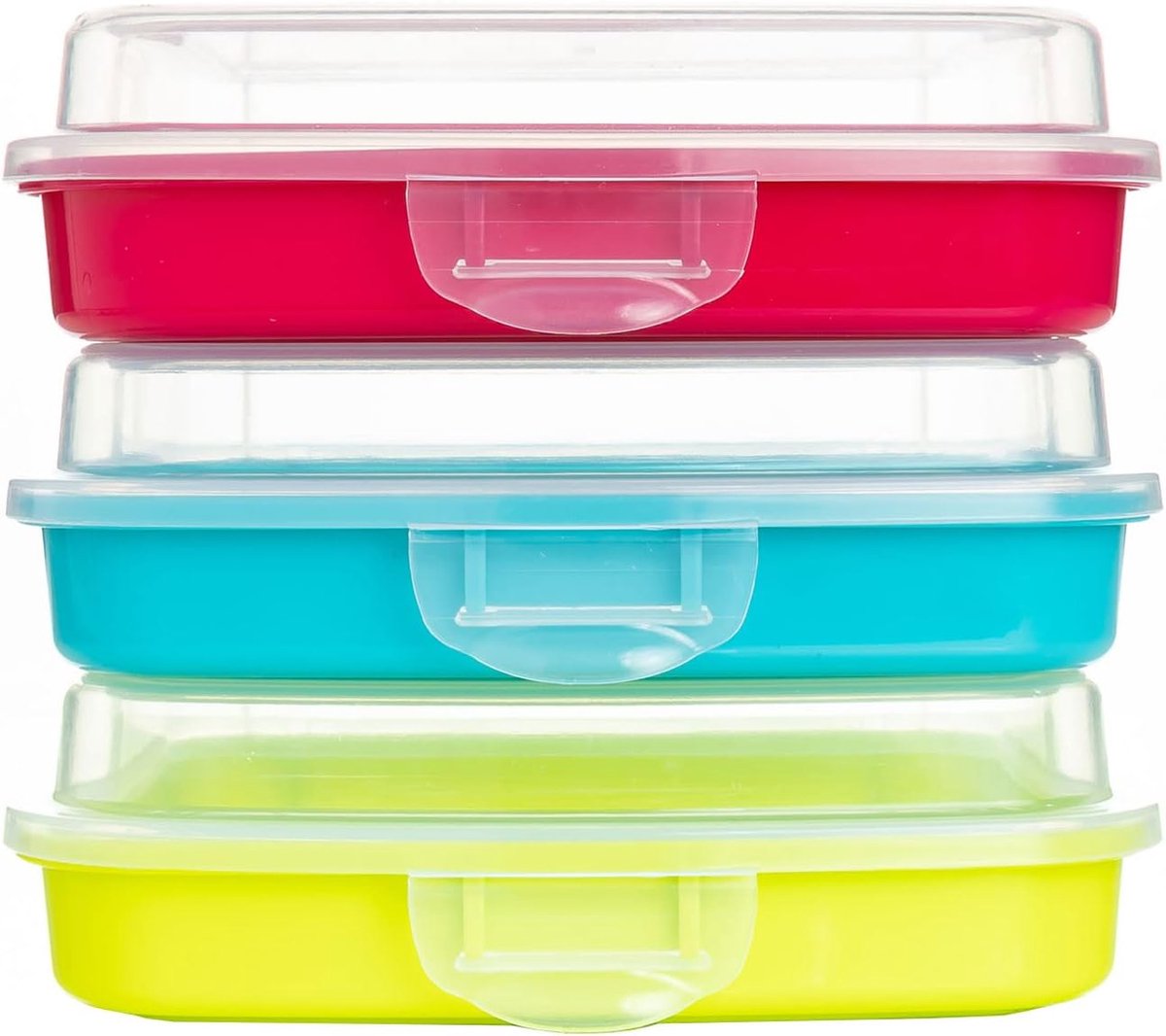 Lunch sandwich boxes 3 stuks - BPA vrij - Herbruikbaar - Gezonde snacks voor onderweg - ShopVlot