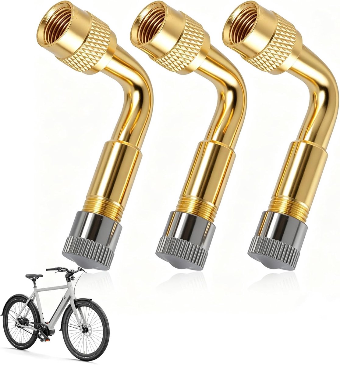2 stuks ventielverlenging universele adapter 36 mm messing H62 90 graden opzetstuk voor eenvoudig oppompen, ideaal - ShopVlot