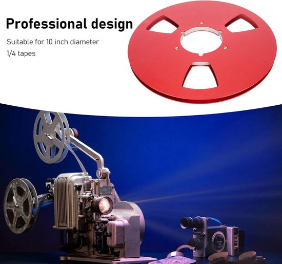 Lege 10 Inch 1/4 Inch Tape Reel met 3 Wind Resistance Gaten voor Opname, Professionele Geluidsreductie en Aluminium Spool — afbeelding 4