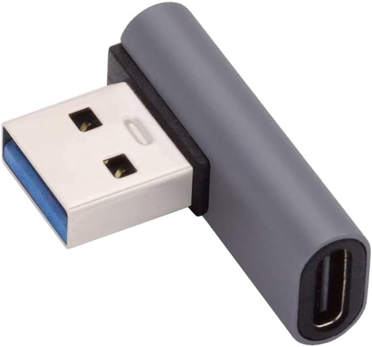 USB-C Type C Female Low Profile 90 Degree Left Angle to USB 3.0 A Male Data Adapter for Laptop Desktop - ShopVlot