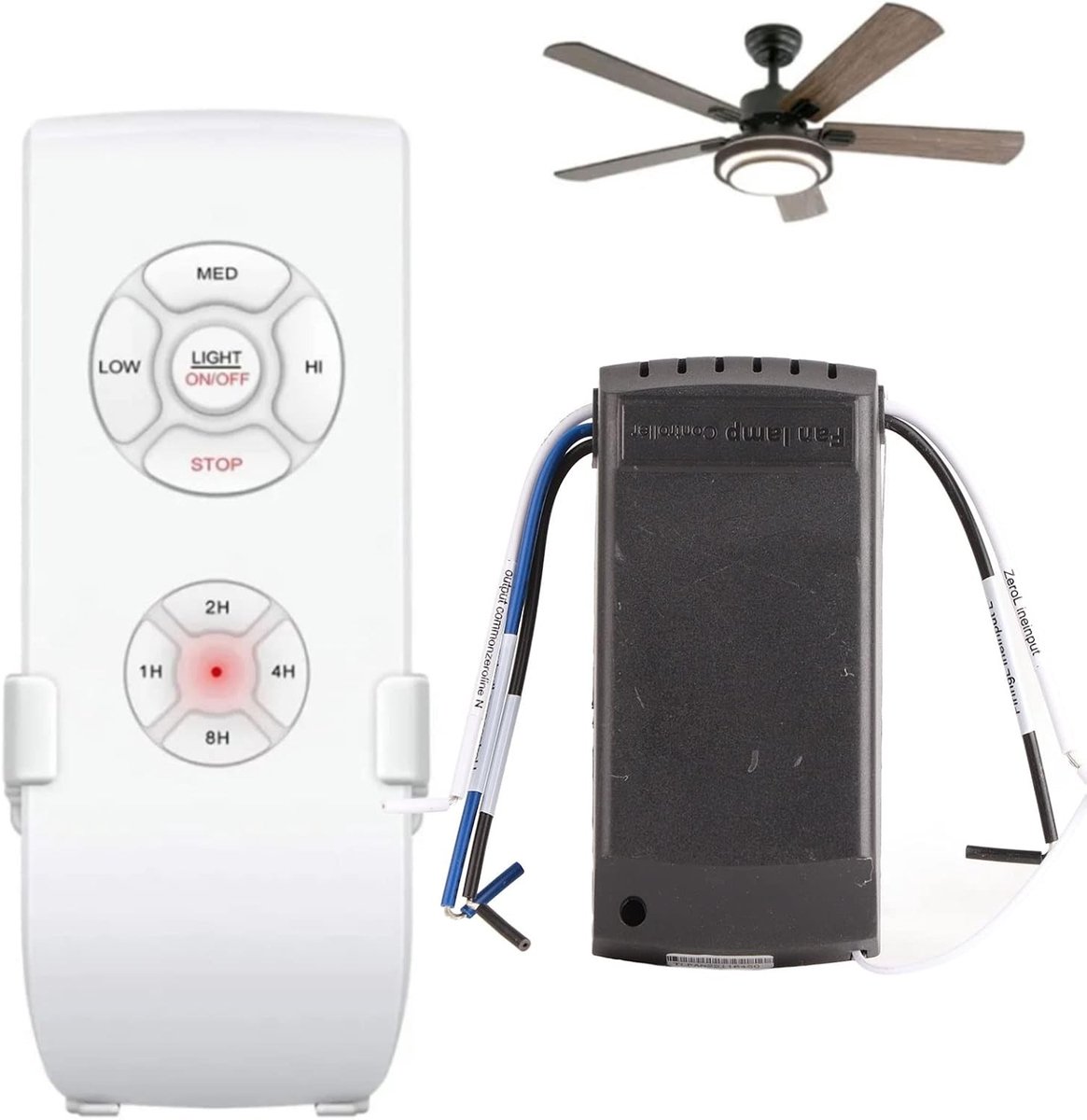 Afstandsbediening voor plafondventilator - 3 snelheden - Eenvoudige installatie - Geschikt voor diverse ventilatormodellen - Handige bedieningselementen